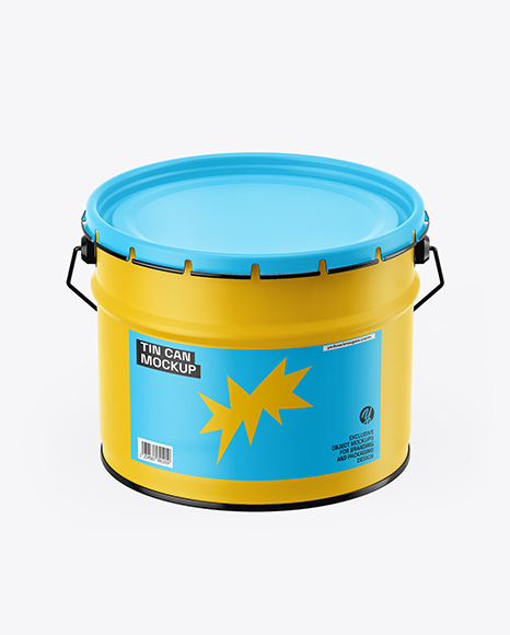 Matte Tin Can w Metallic Handle Mockup