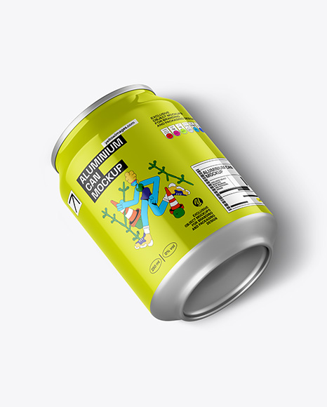 Aluminium Can With Glossy Finish Mockup