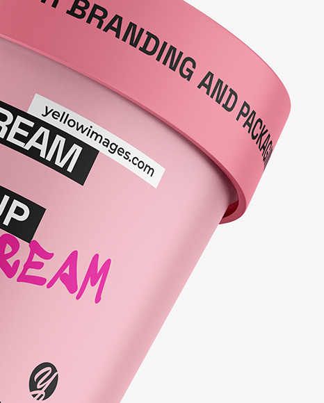 Matte Ice Cream Cup Mockup