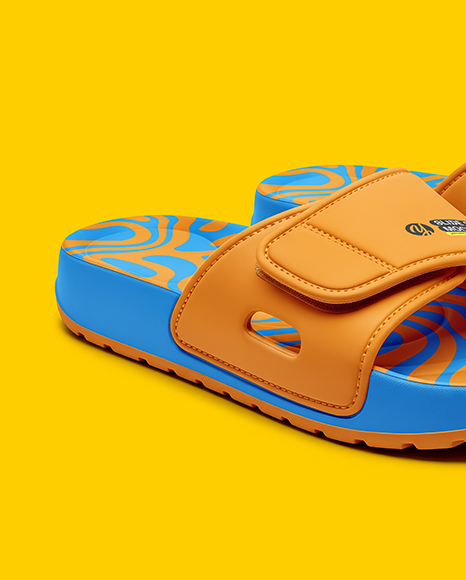Pair of Velcro Slide Sandals Mockup