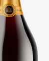 Green Glass Red Champagne Bottle Mockup