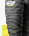 Pair of Women's High-Knee Boot with Shoe Box Mockup