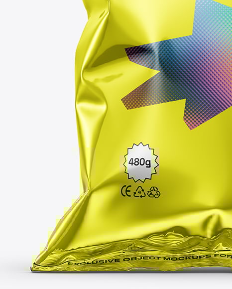 Metallic Snack Bag Mockup