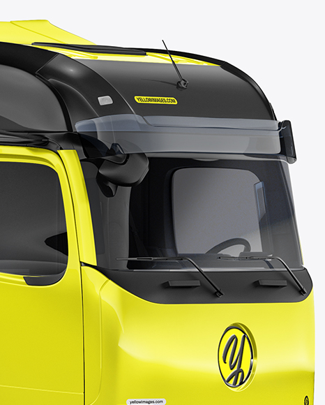 Semi Trailer Truck Mockup - Half Side View