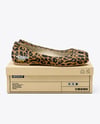 Pair of Suede Ballet Flats with Box Mockup