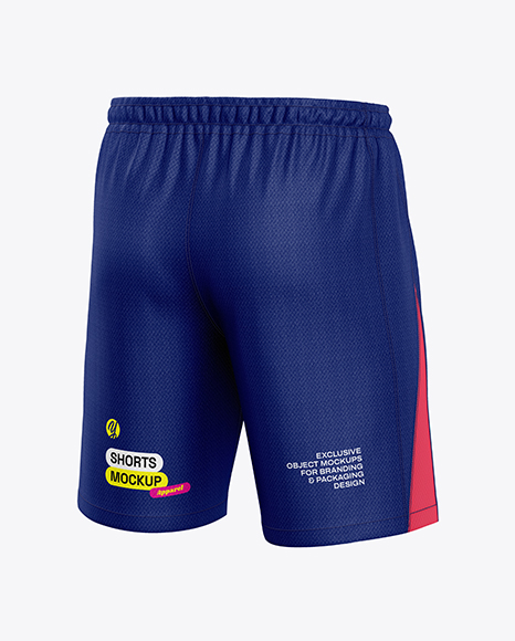 Soccer Shorts Mockup - Back Half Side View - High quality clothing mockups