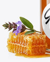 Glass Jar with Sage Honey Mockup