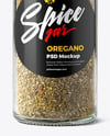 Glass Spice Jar with Oregano Mockup
