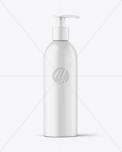 Matte Cosmetic Bottle with Pump Mockup