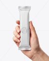 Matte Snack Bar in a Hand Mockup