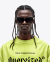 Black Man Wearing an Oversize Sweatshirt and Jeans Mockup