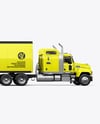 Truck Semi Trailer Mockup - Side View
