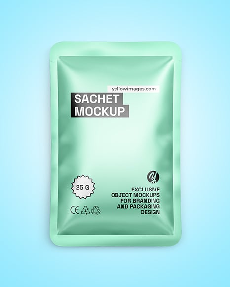 Matte Metallic Sachet Mockup