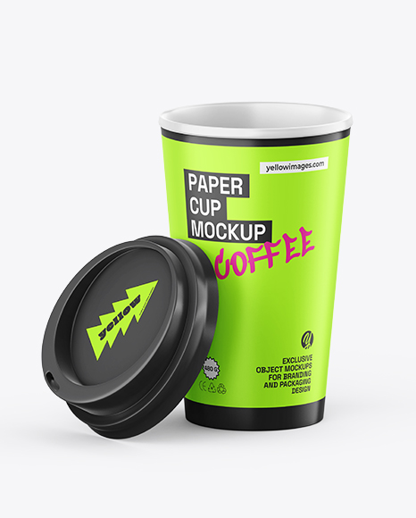 Paper Coffee Cup with Lid Mockup - Packaging mockups