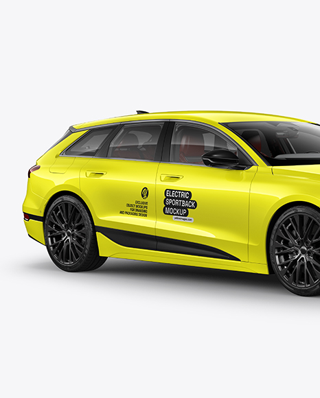 Electric Sportback Car Mockup - Half Side View