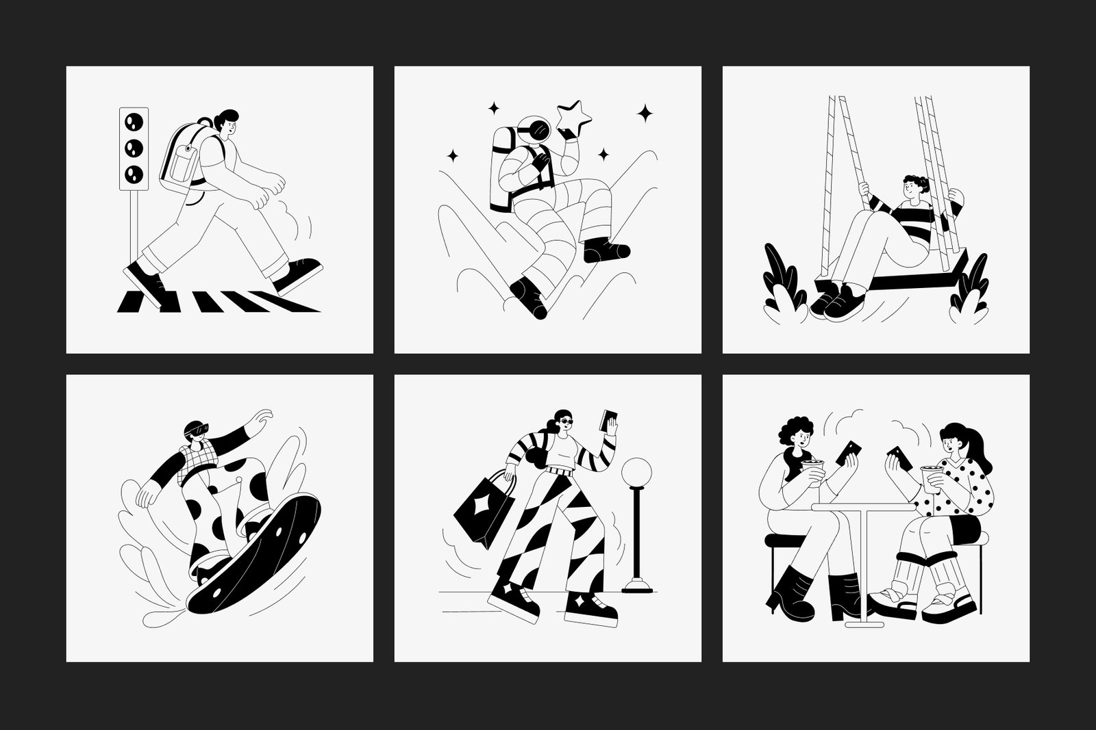 Monochrome Illustration Set