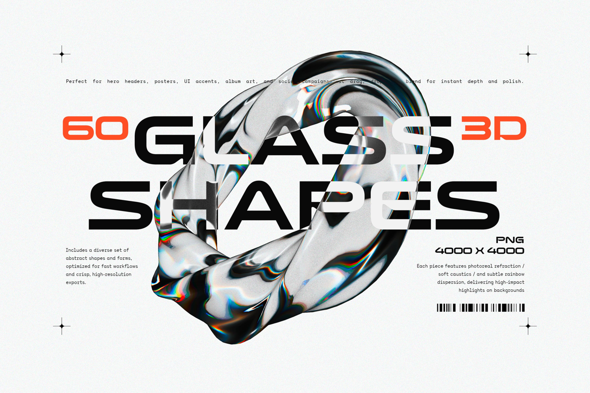 Liquid Glass 3D Shapes