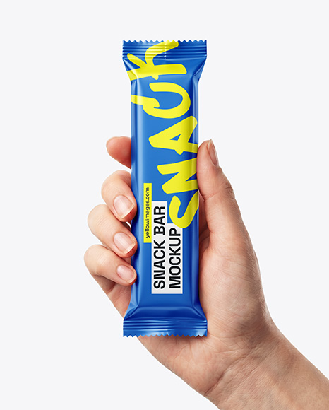 Matte Snack Bar in a Hand Mockup