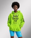 Afro-American Woman Wearing Hoodie and Bike Shorts Mockup