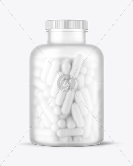 Frosted Pills Bottle Mockup