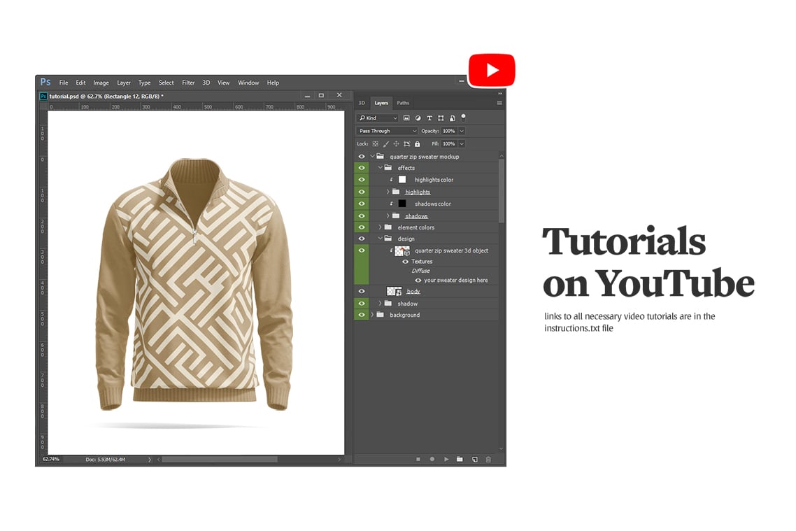 Quarter Zip Sweater Mockups Set