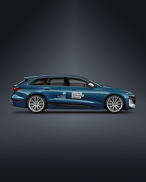 Electric Sportback Car Mockup - Side View