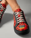 Pair of Sneakers on Woman's Legs Mockup