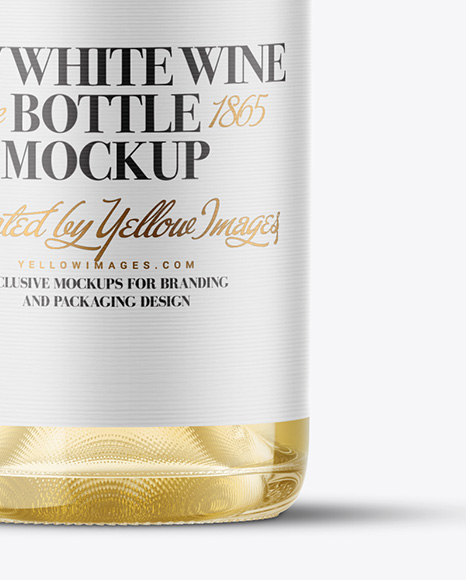 Clear Glass White Wine Bottle Mockup