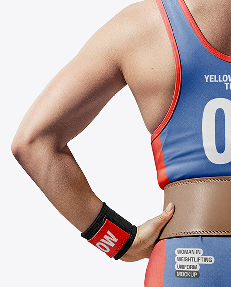 Woman Wearing Weightlifing Suit Mockup