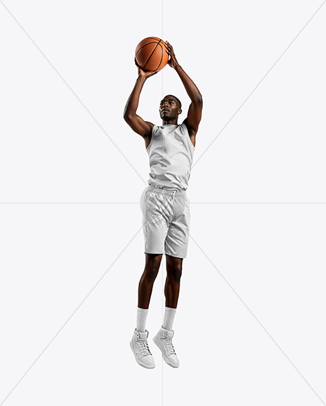 Black Man Wearing Full Basketball Kit Mockup