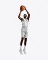 Black Man Wearing Full Basketball Kit Mockup