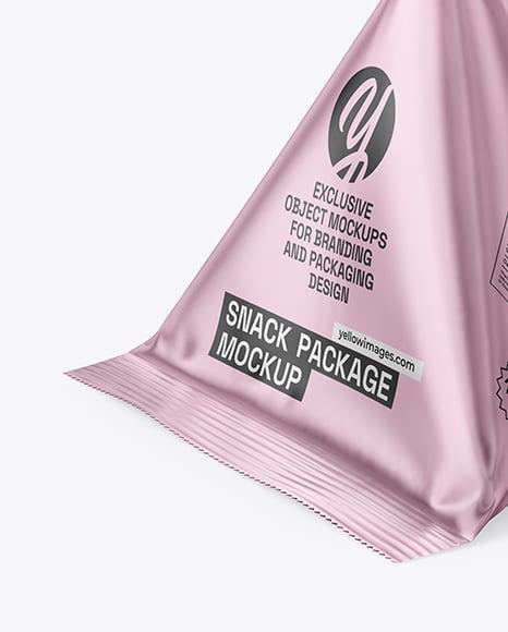 Matte Metallic Triangular Package Mockup