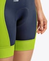 Woman Wearing Cycling Jersey and Bib Shorts Mockup