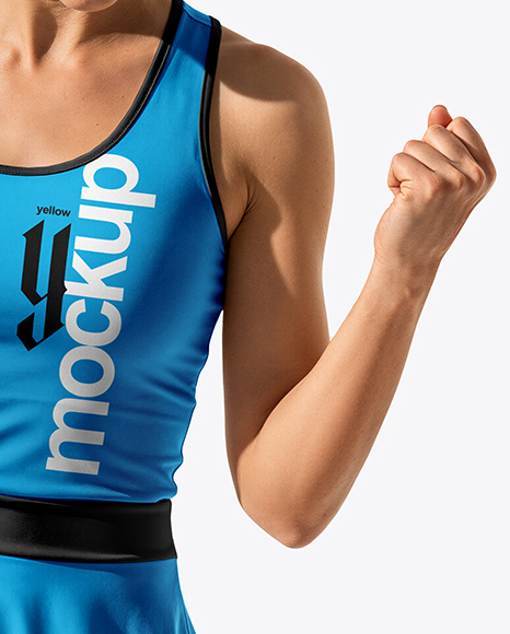 Woman Wearing Tennis Uniform Mockup