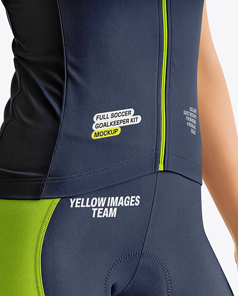Woman Wearing Cycling Jersey and Bib Shorts Mockup