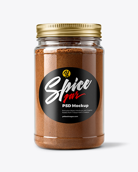 Plastic Jar with Ground Cloves Mockup - Realistic mockups