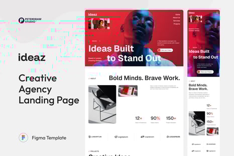 Ideaz – Creative Agency Website UI Figma Template - Graphic Design Assets