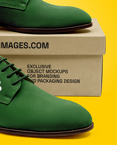 Pair of Suede Derby With Box Mockup