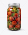 Jar with Pickles and Pickled Tomatoes Mockup