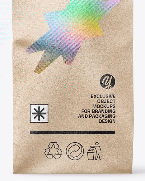 Kraft Paper Bag with Hot Dog Mockup