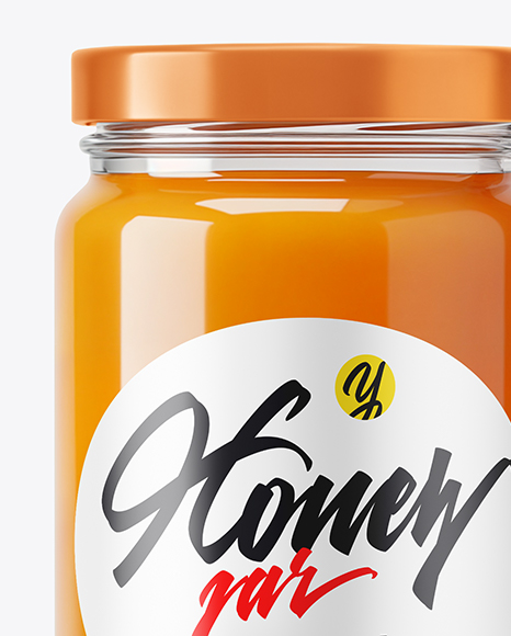 Clear Glass Jar with Orange Blossom Honey Mockup