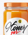 Clear Glass Jar with Orange Blossom Honey Mockup