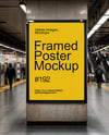 Framed Poster in Subway Station Mockup