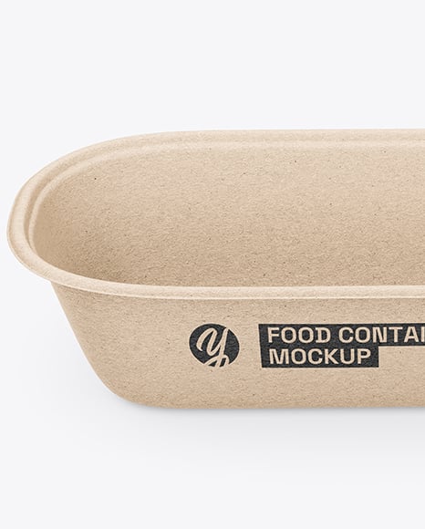 Kraft Paper Food Container in Paper Sleeve Mockup