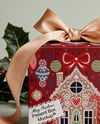 X-mas Gift Box with Bow and Holy Leaf Mockup