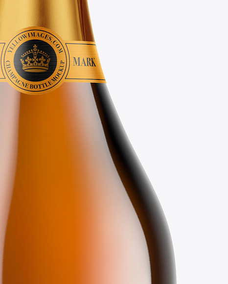 Amber Glass Champagne Bottle Mockup