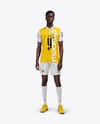 Afro-American Man Wearing Full Soccer Kit Mockup