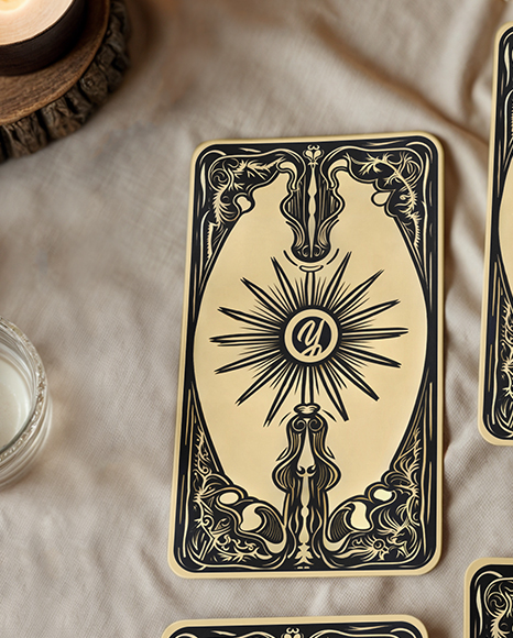Six Cards on a Table Mockup