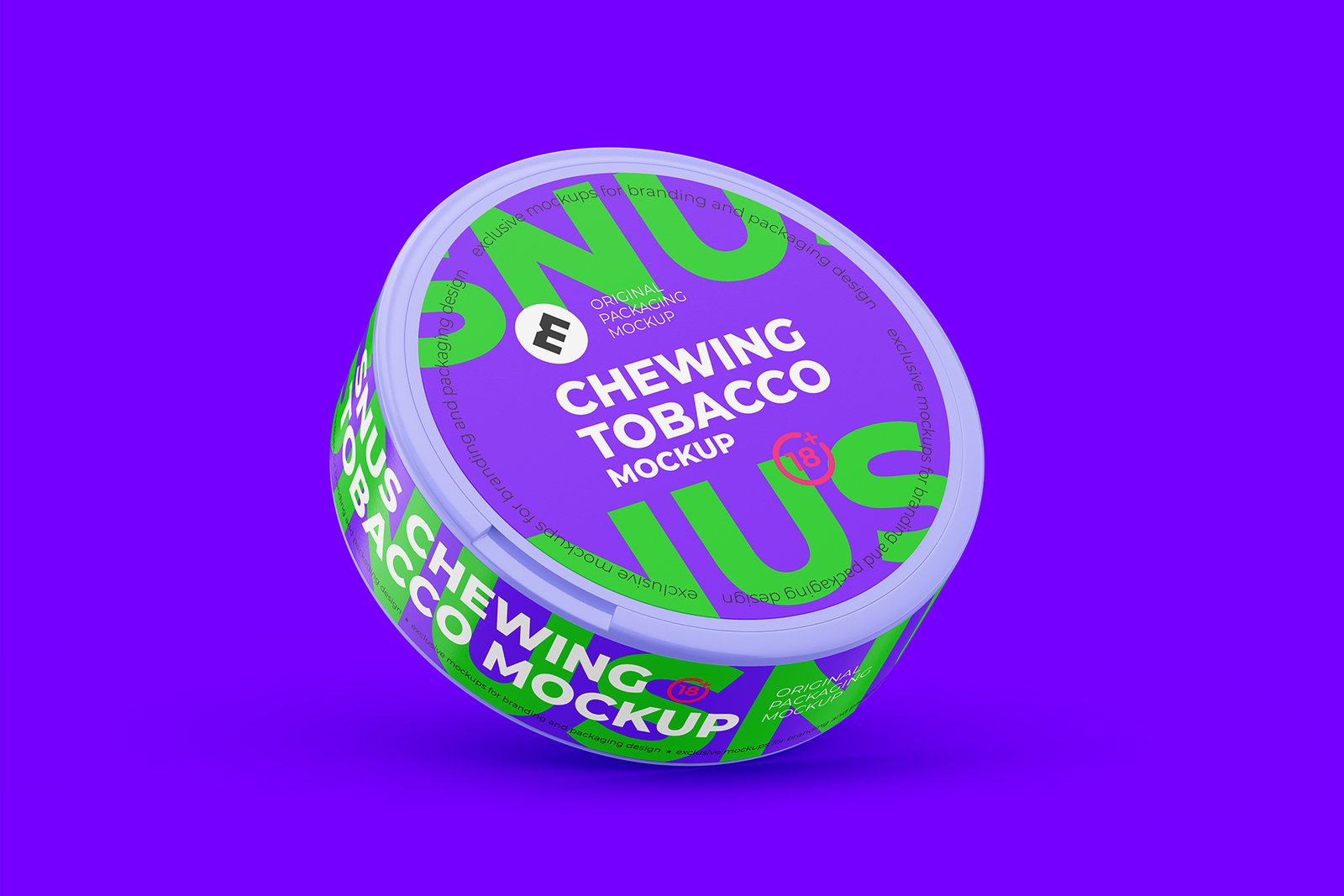 Snus Chewing Tobacco Can Mockup. With One Lock