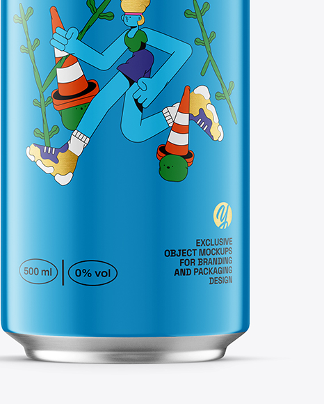 Aluminium Drink Can with Glossy Finish Mockup